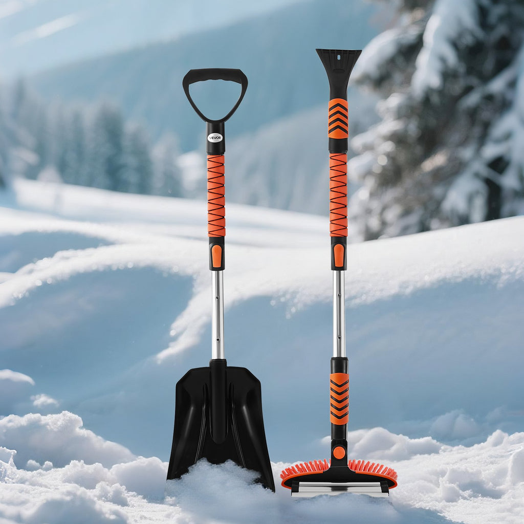 Automobilinis sniego kastuvas ir šepetys VEVOR AD-08227, 107 cm