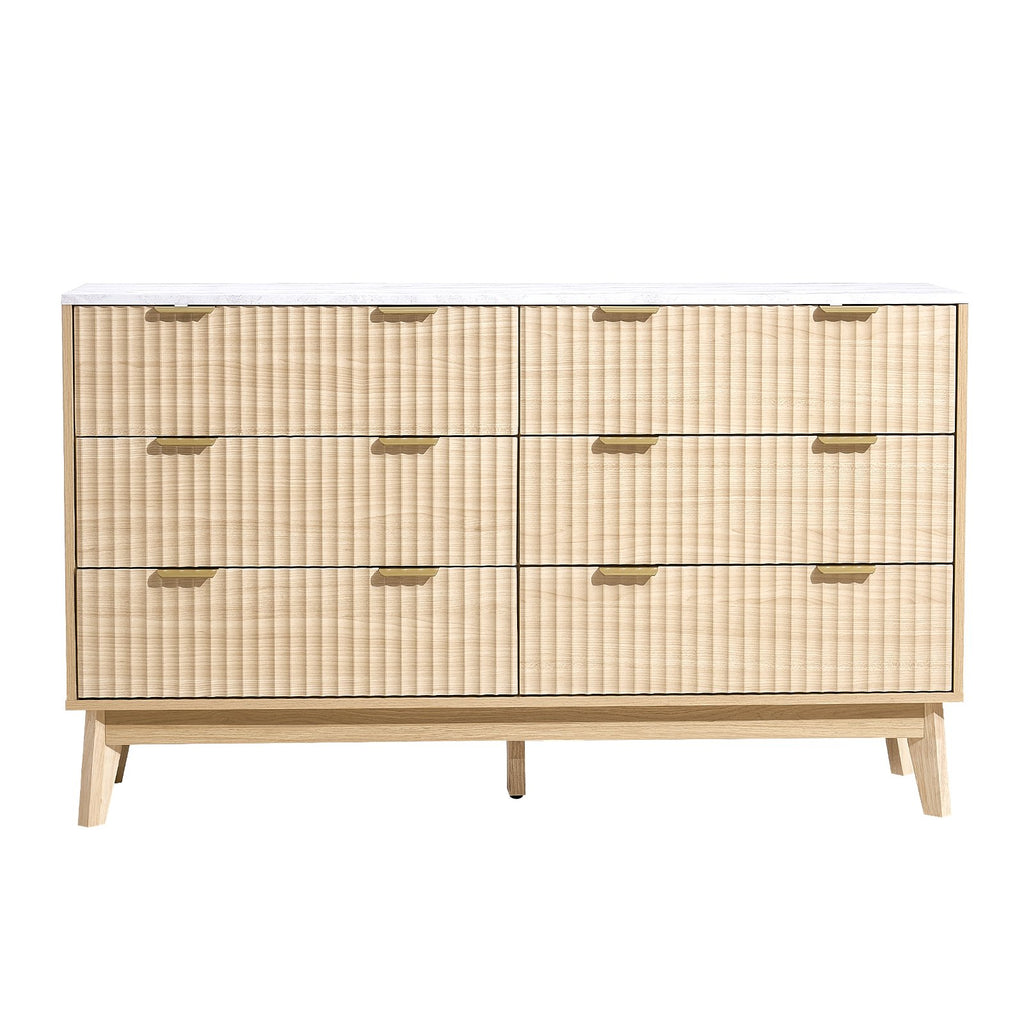 Komoda su 6 stalčiais VEVOR IVY-VVR-011, 137 cm ilgio