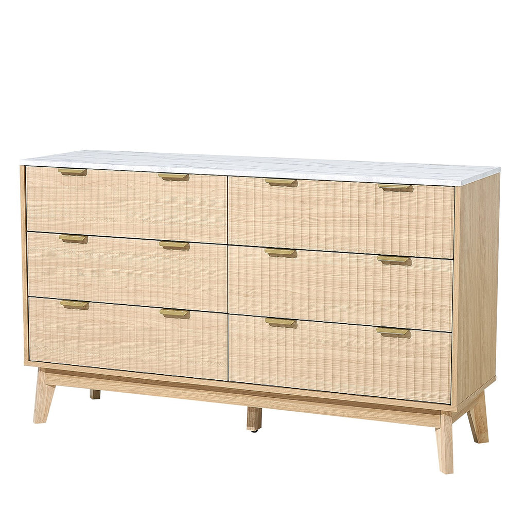 Komoda su 6 stalčiais VEVOR IVY-VVR-011, 137 cm ilgio
