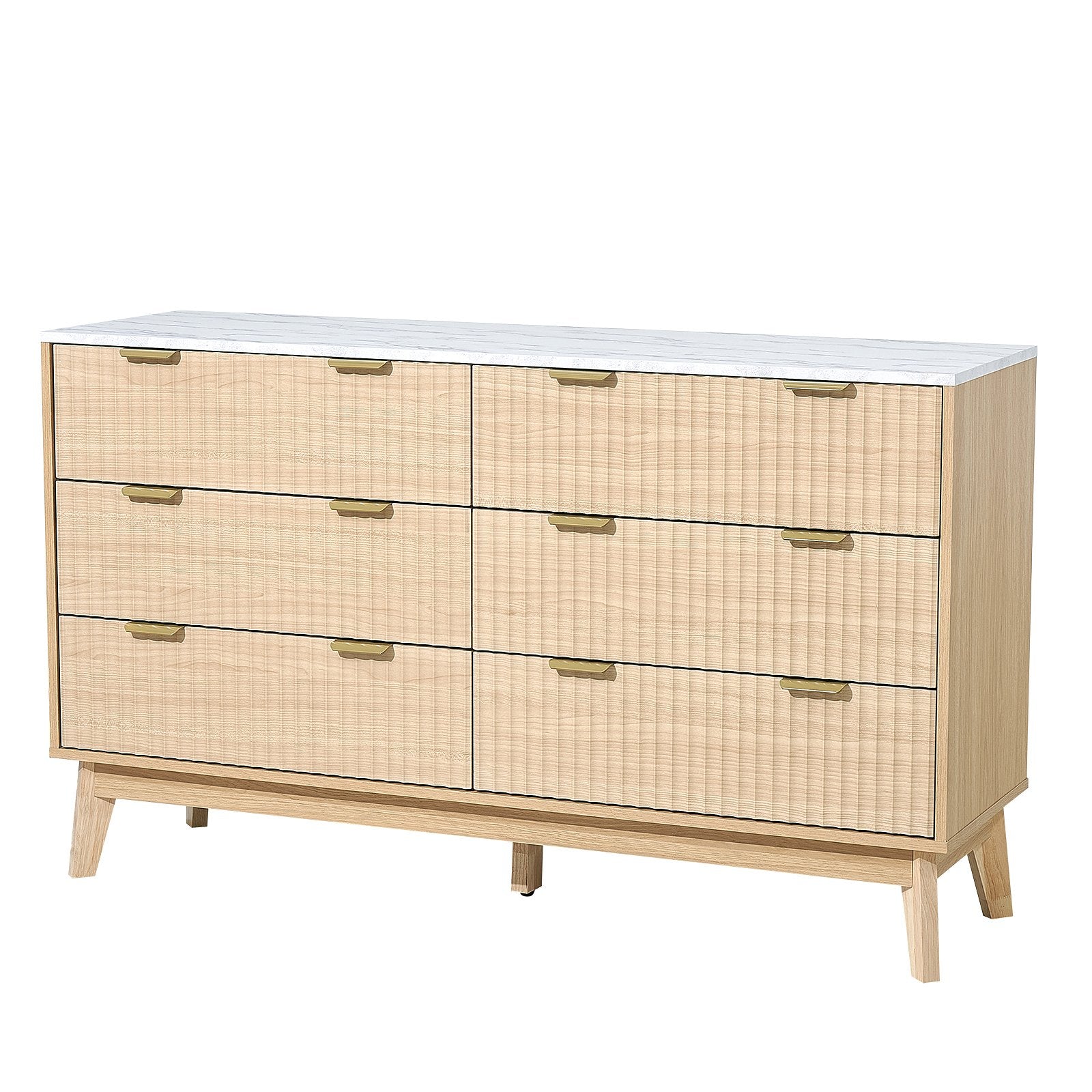Komoda su 6 stalčiais VEVOR IVY-VVR-011, 137 cm ilgio