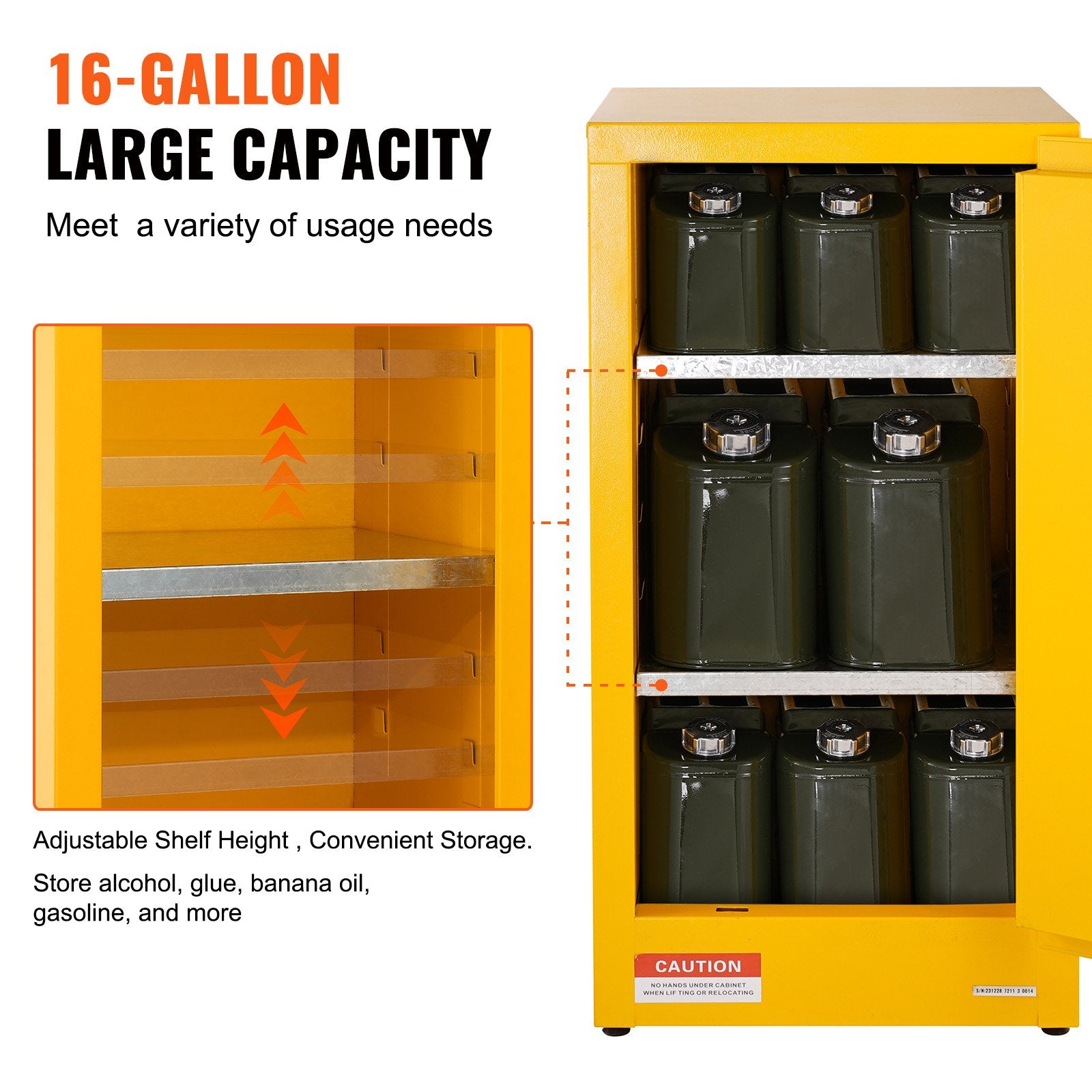 Degiųjų medžiagų saugojimo spinta VEVOR SS-889, 60 l