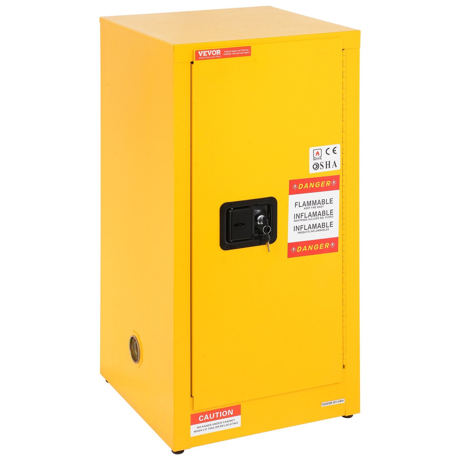 Degiųjų medžiagų saugojimo spinta VEVOR SS-889, 60 l