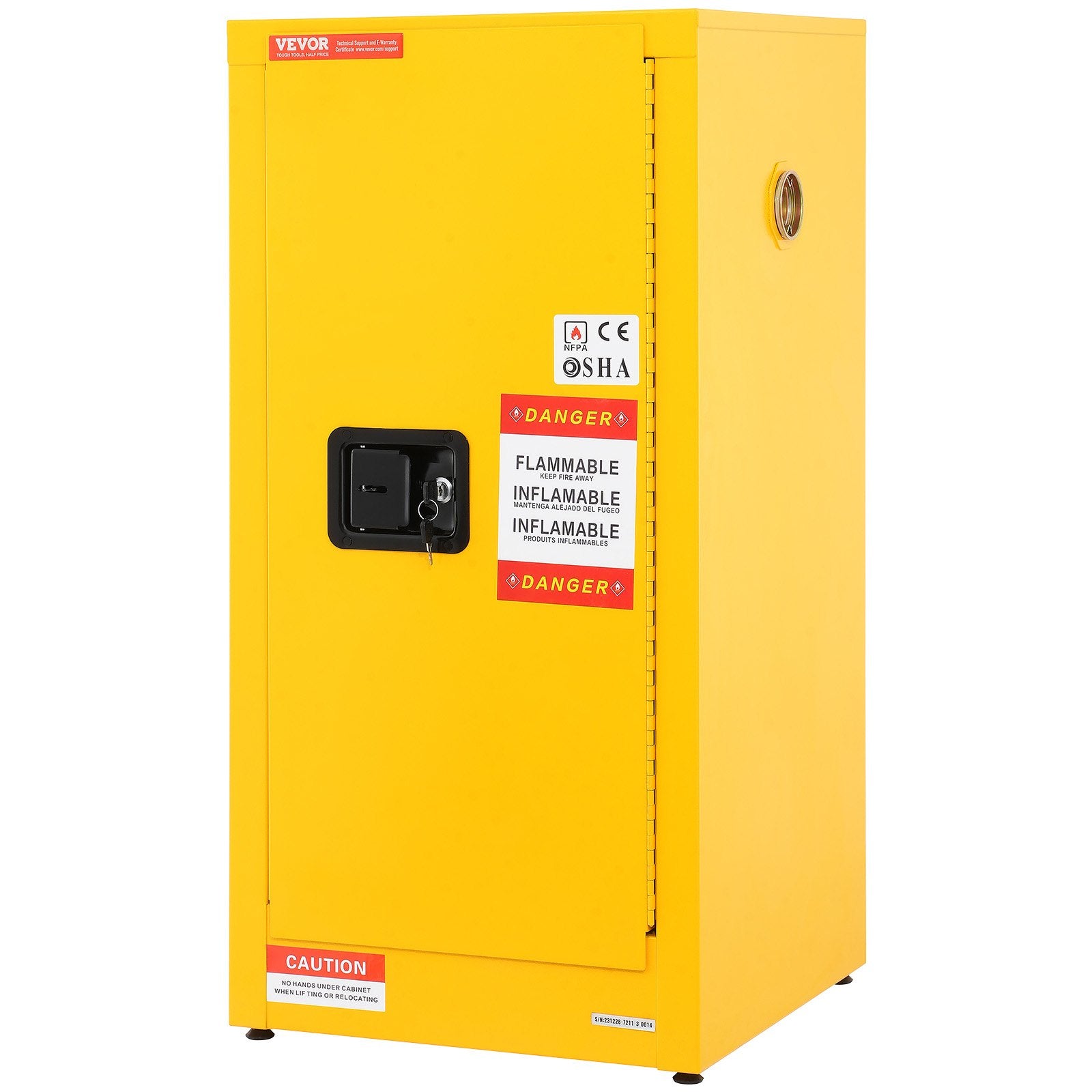 Degiųjų medžiagų saugojimo spinta VEVOR SS-889, 60 l