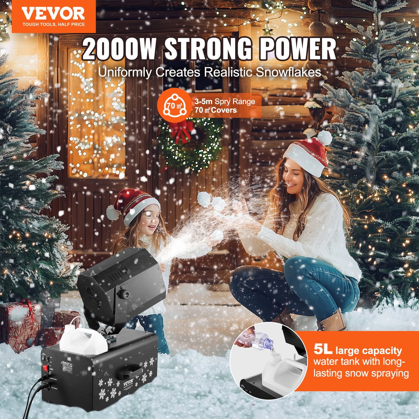 Sniego mašina VEVOR LM-O-2000, 2000 W