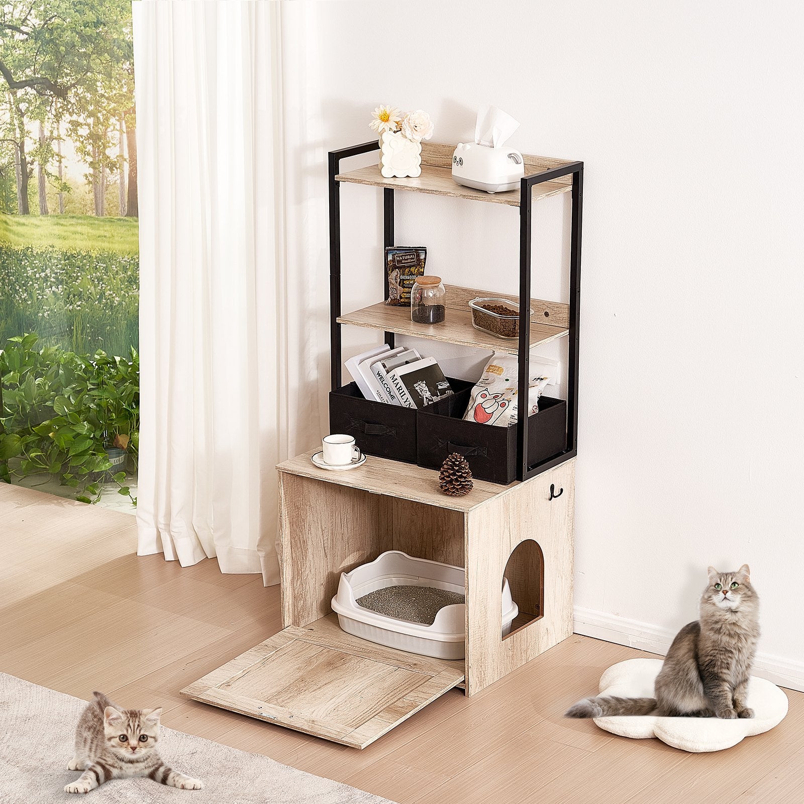 Kačių tualeto spintelė VEVOR CWM002, 127 cm aukščio