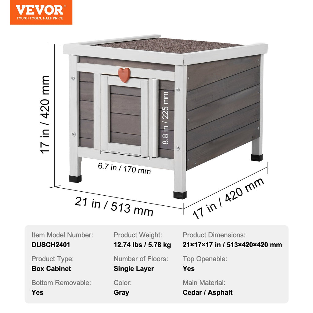 Lauko kačių namelis VEVOR DUSCH2401, 513x420x420 mm