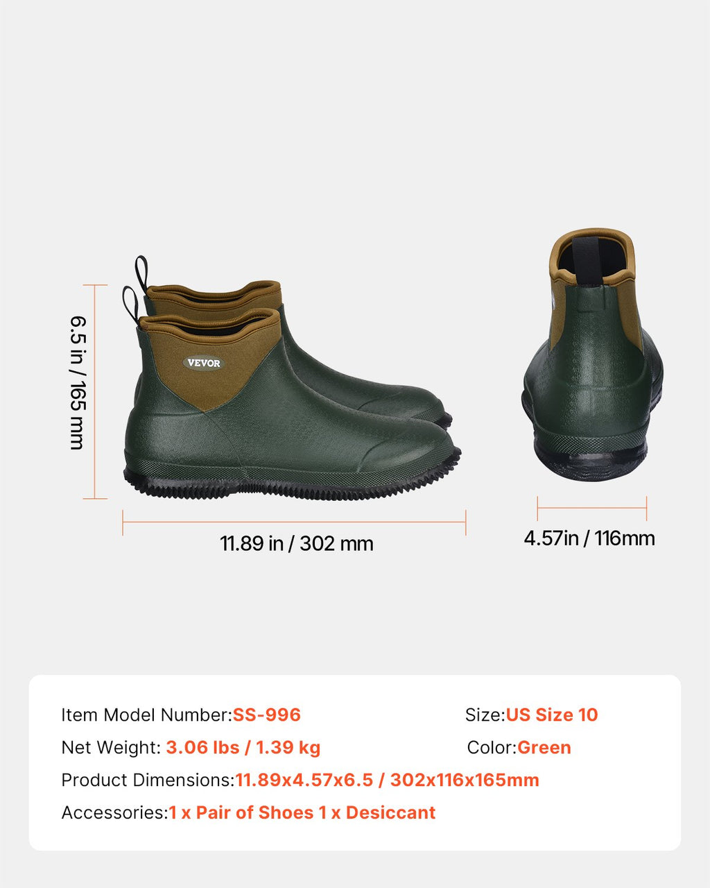 Moteriški guminiai batai VEVOR SS-996, neperšlampami