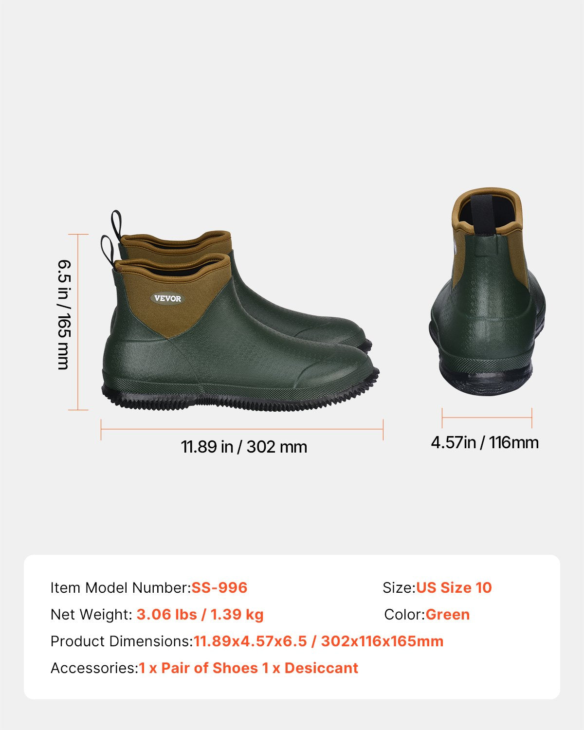 Moteriški guminiai batai VEVOR SS-996, neperšlampami