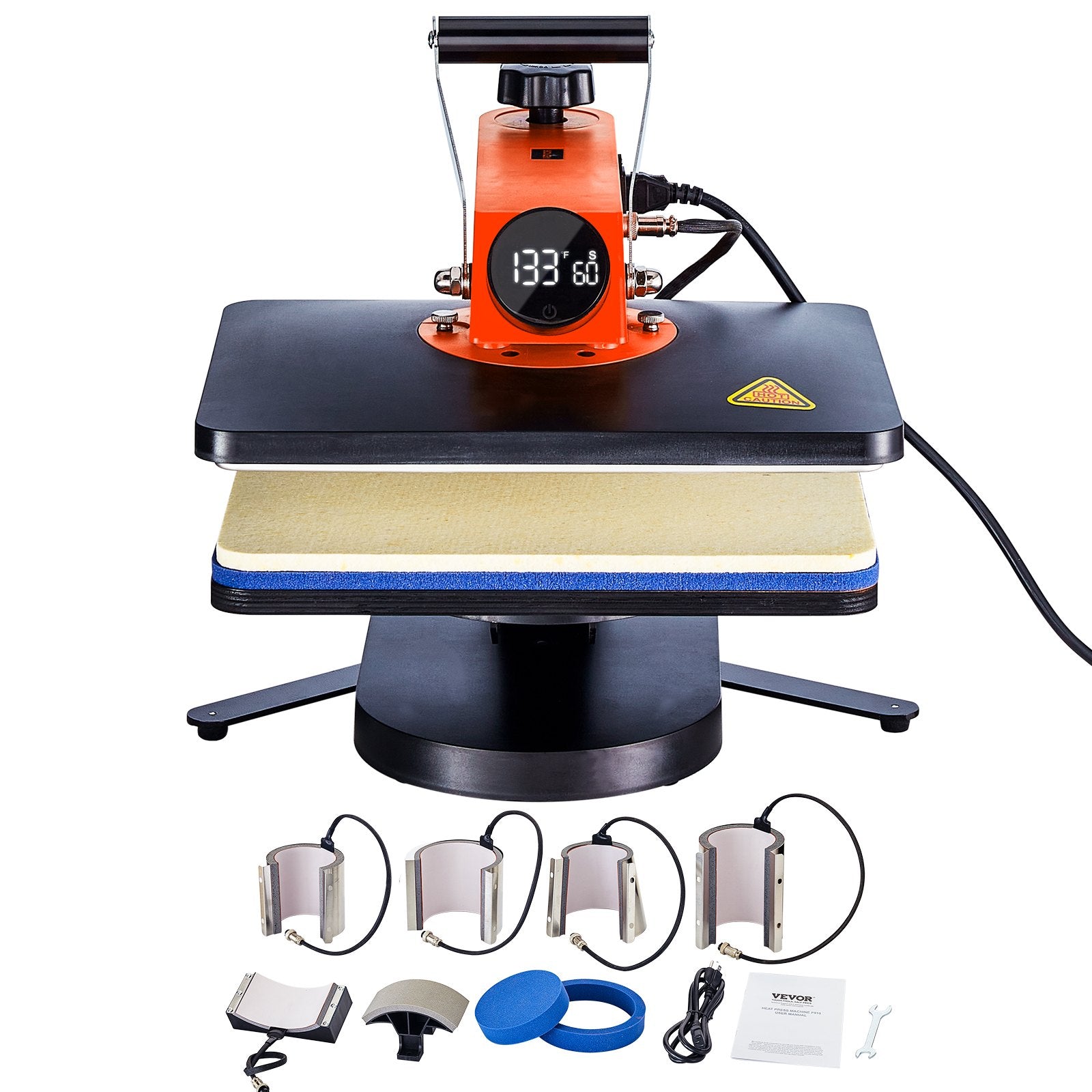 Termopresas VEVOR 8-in-1, 30x38 cm