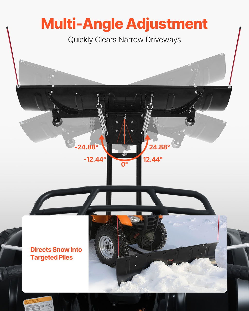 Sniego stumtuvas VEVOR ATV-001J-60, 109/152 cm plotis