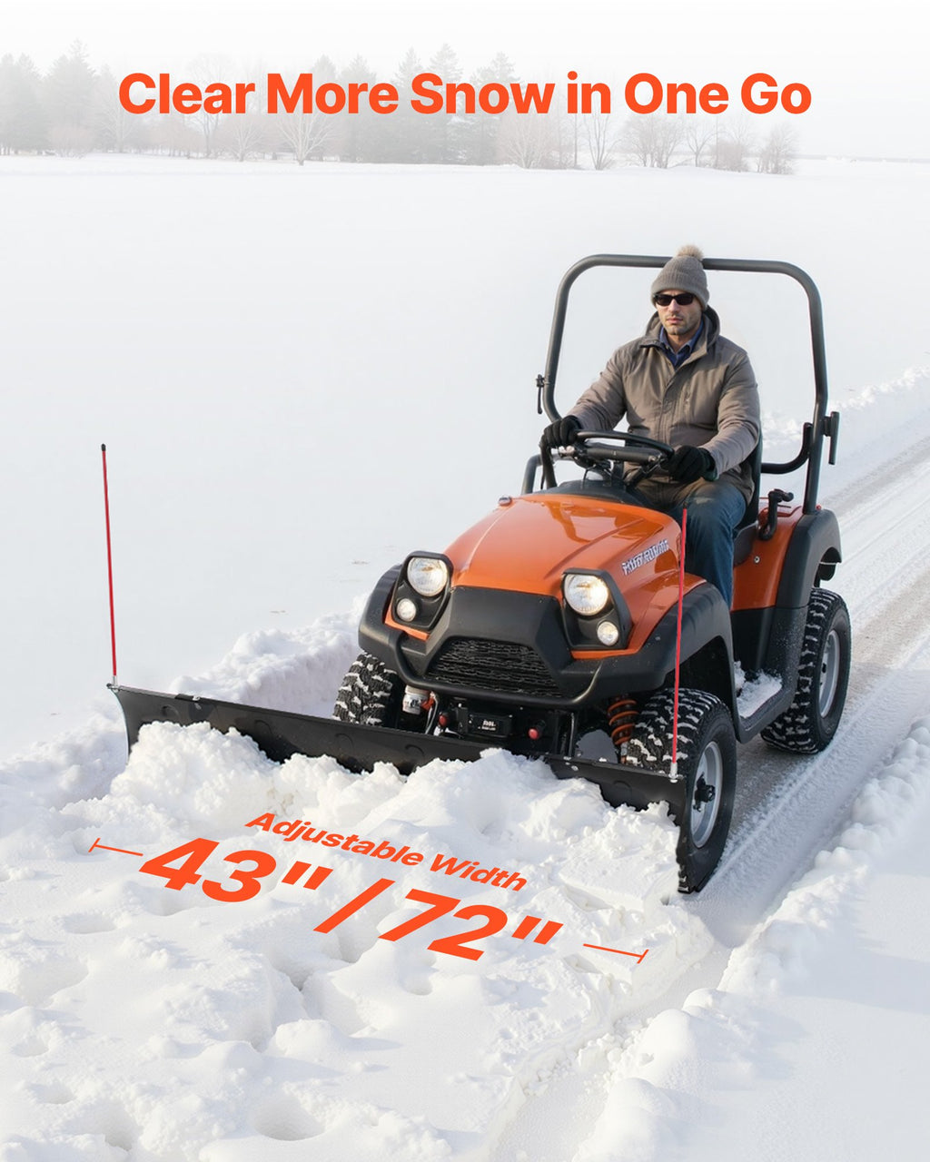 Sniego stumtuvas VEVOR ATV-001J-72, 109/183 cm reguliuojamas plotis
