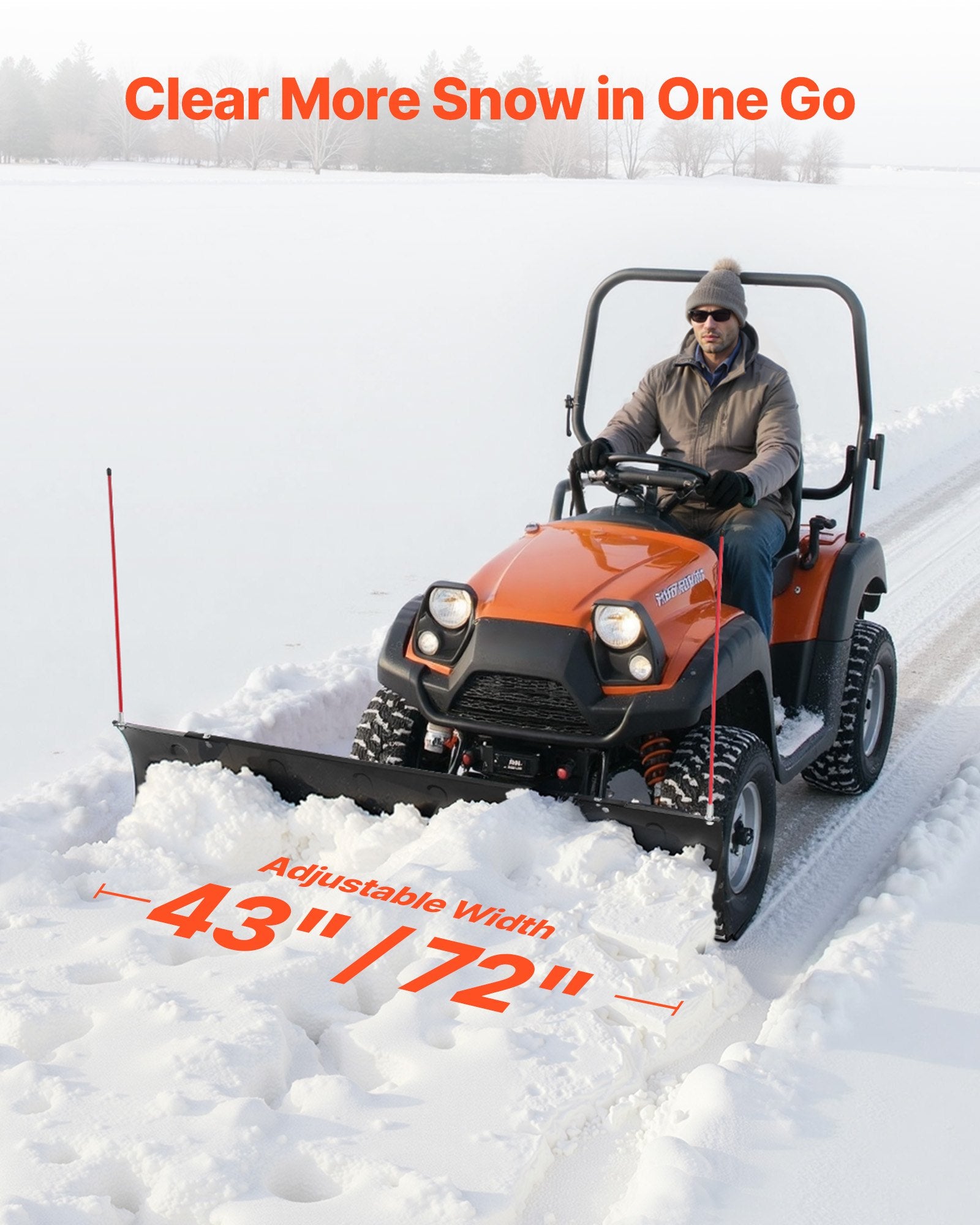 Sniego stumtuvas VEVOR ATV-001J-72, 109/183 cm reguliuojamas plotis