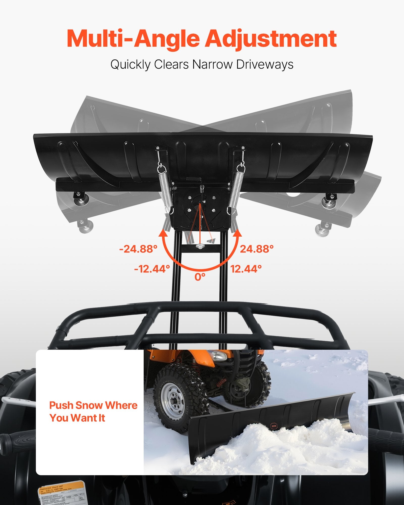 Sniego stumtuvas VEVOR ATV-001-60, 1524 mm
