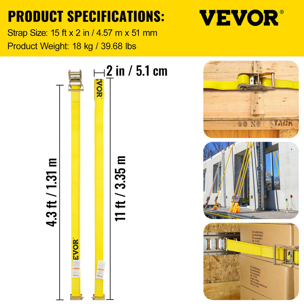 E-Track tvirtinimo diržai VEVOR VV-RS-TD1815, 18 vnt. komplektas