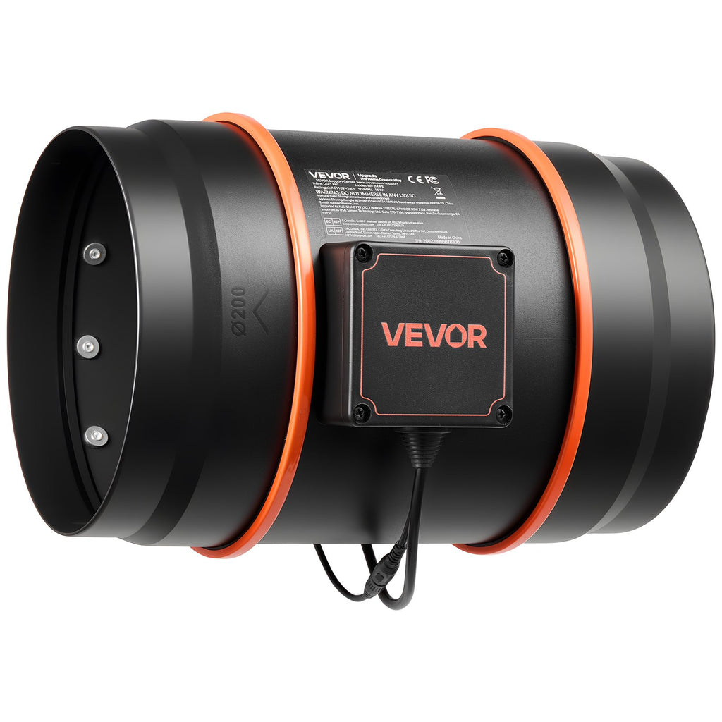 Kanalinis ventiliatorius VEVOR HF-200PE, 1372 m³/h