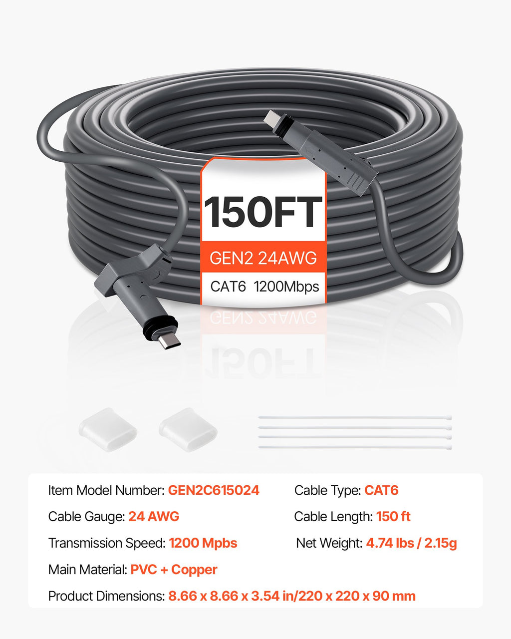 Starlink ilgintuvas VEVOR Gen 2, 45,72 m