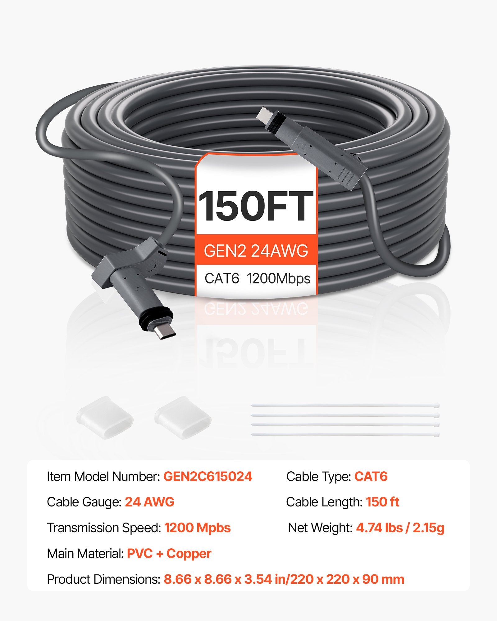 Starlink ilgintuvas VEVOR Gen 2, 45,72 m