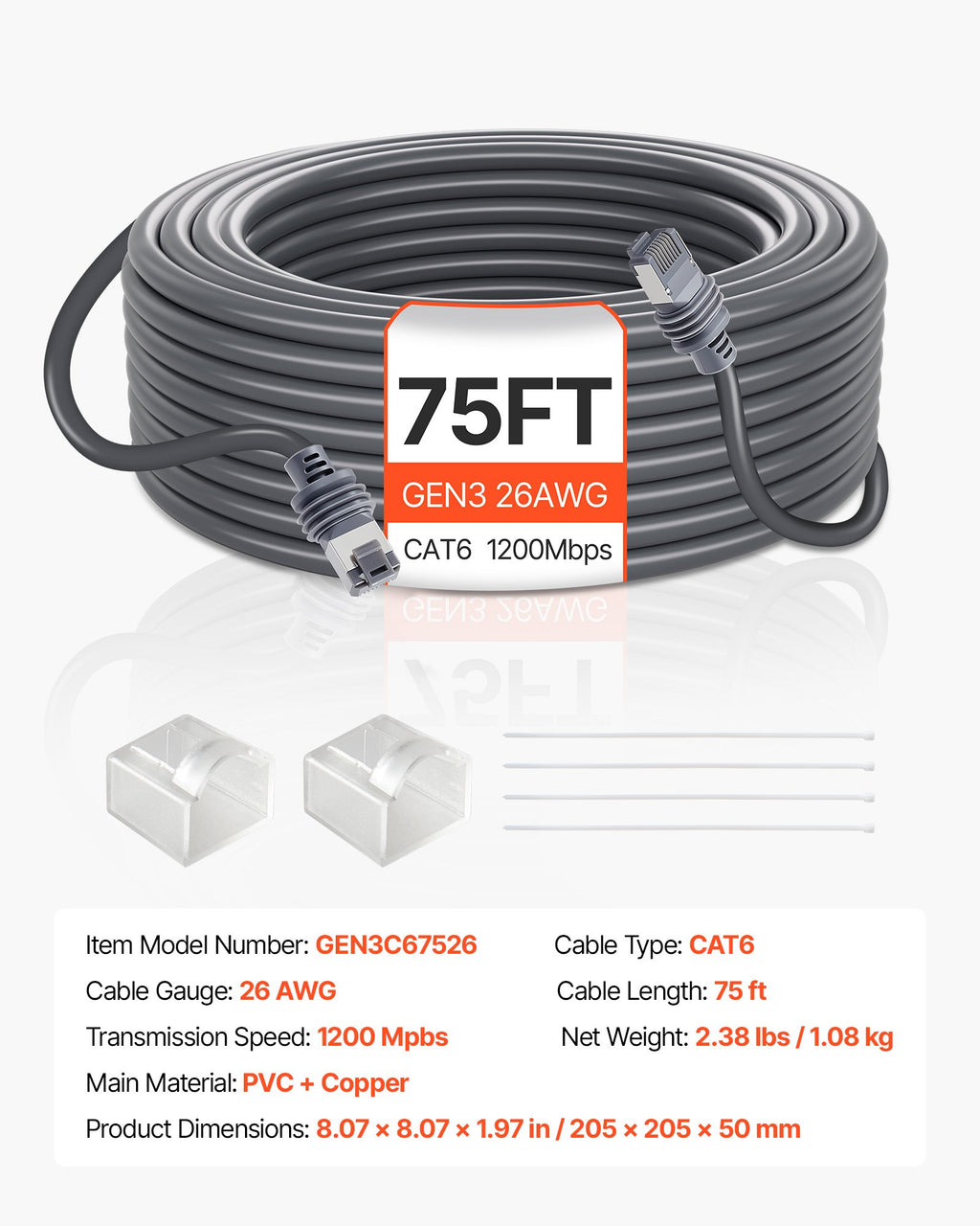 Starlink laidas VEVOR GEN3C67526, 22,86 m