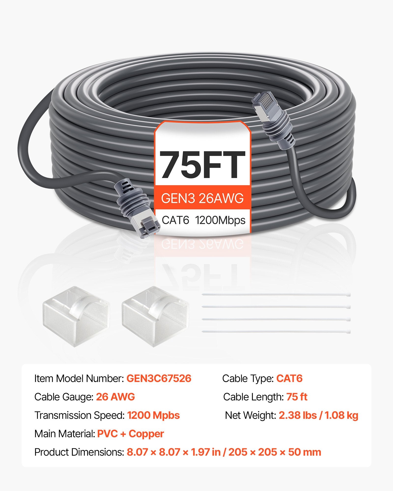 Starlink laidas VEVOR GEN3C67526, 22,86 m