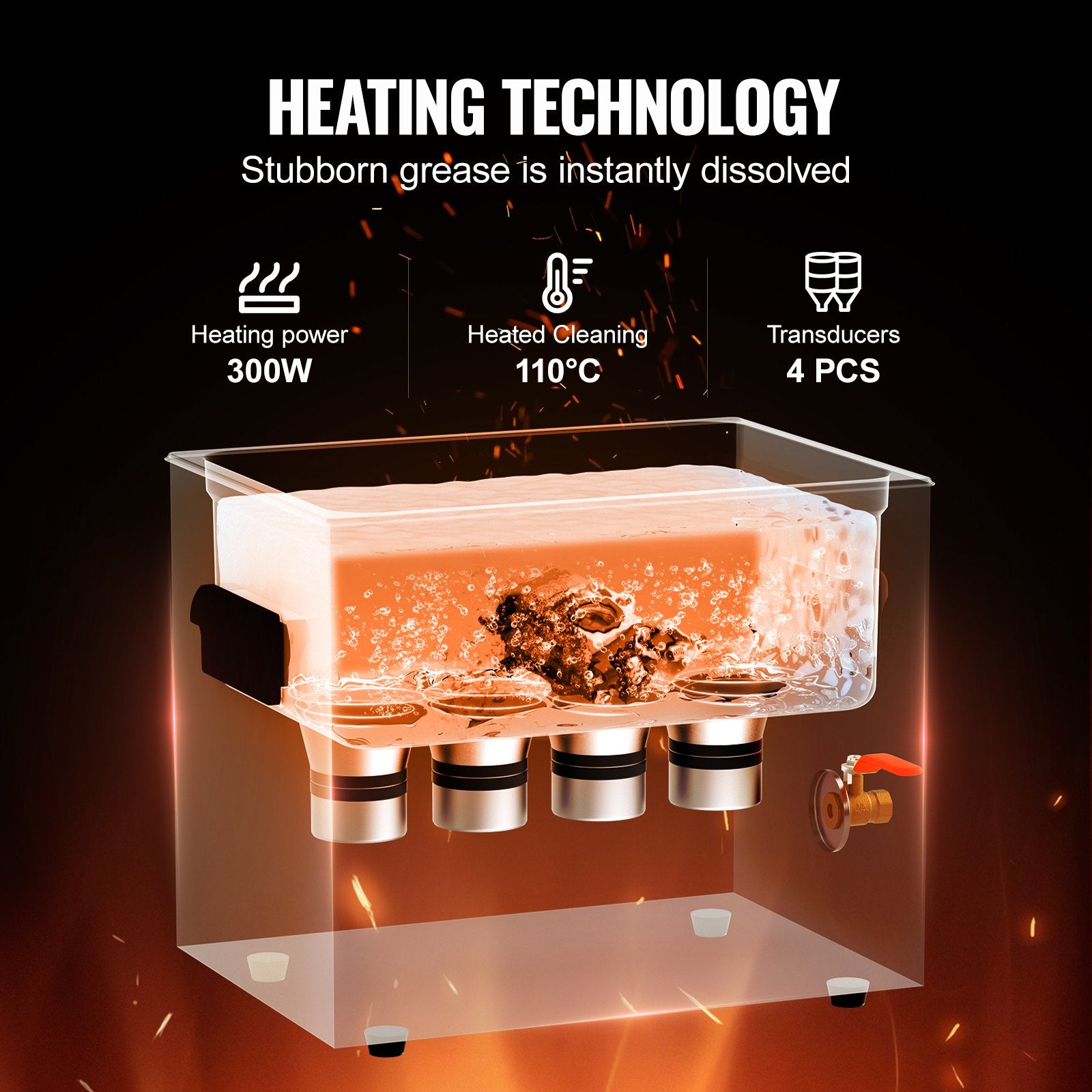 Ultragarsinė valyklė VEVOR TH-40AXN, 10 l talpos