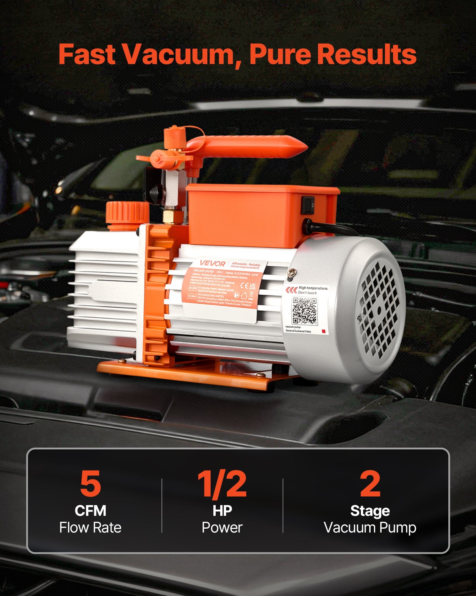 Vakuuminis siurblys VEVOR 2RS-1, 142 l/min