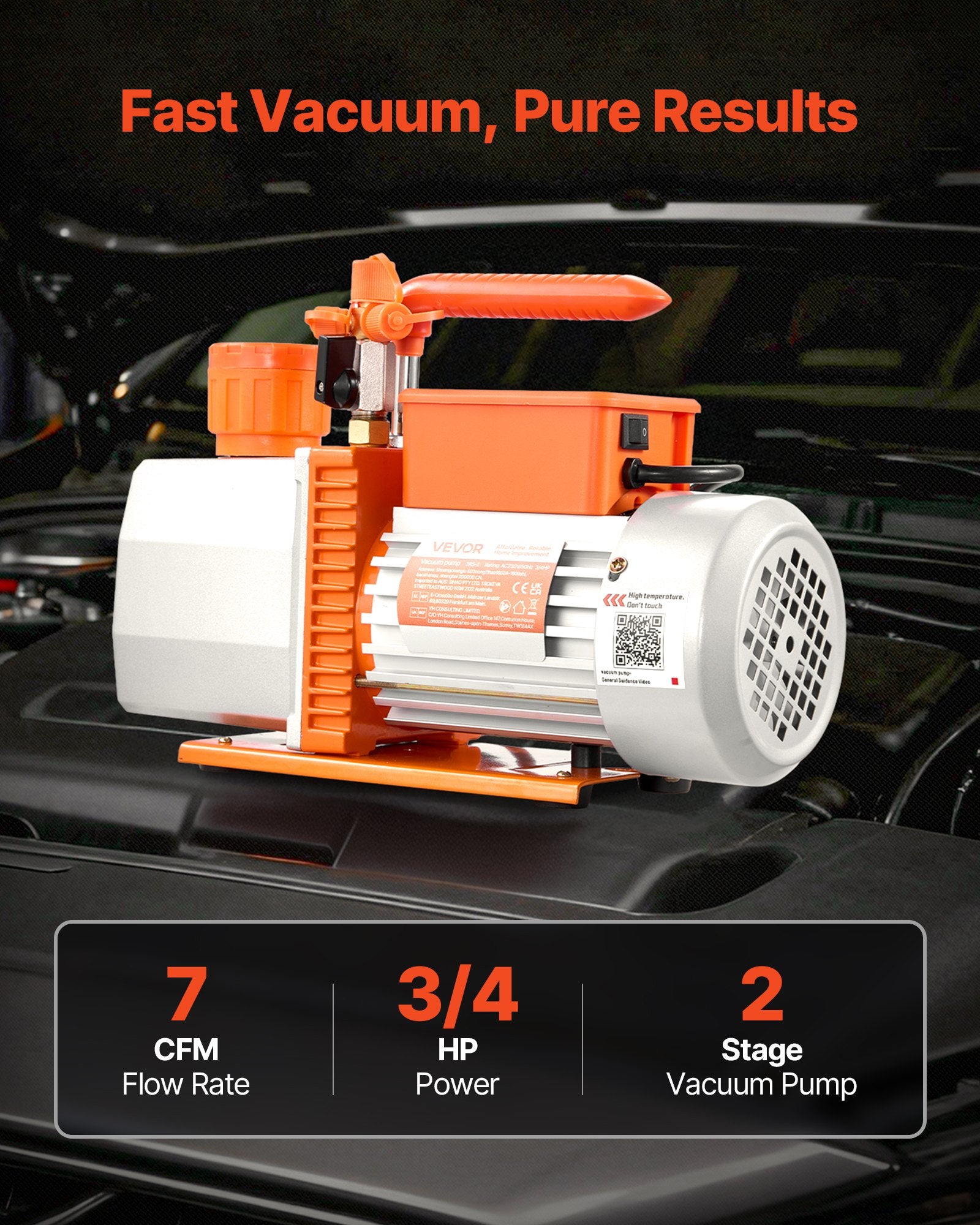 Vakuuminis siurblys VEVOR 2RS-2, 198 l/min
