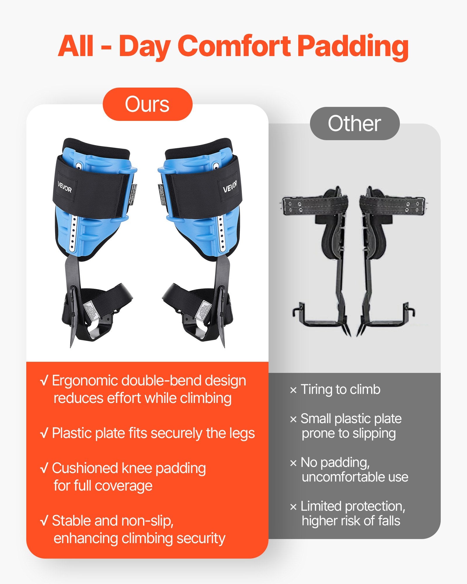 Medžių laipiojimo nagai VEVOR ROPE-G-011, 159 kg keliamoji galia
