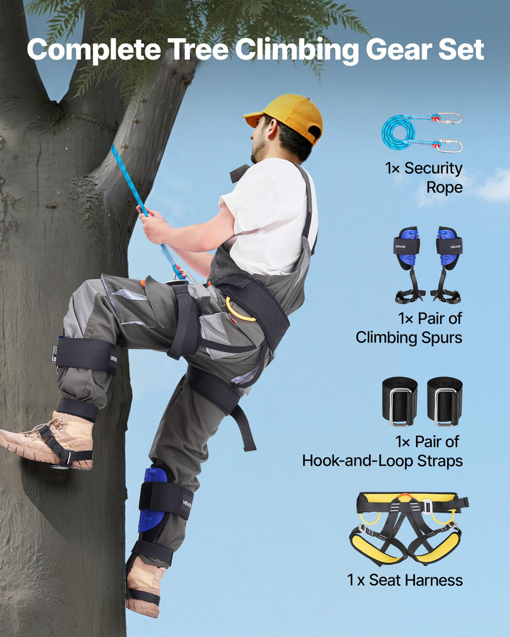 Medžių laipiojimo nagai VEVOR ROPE-G-008, 159 kg keliamoji galia