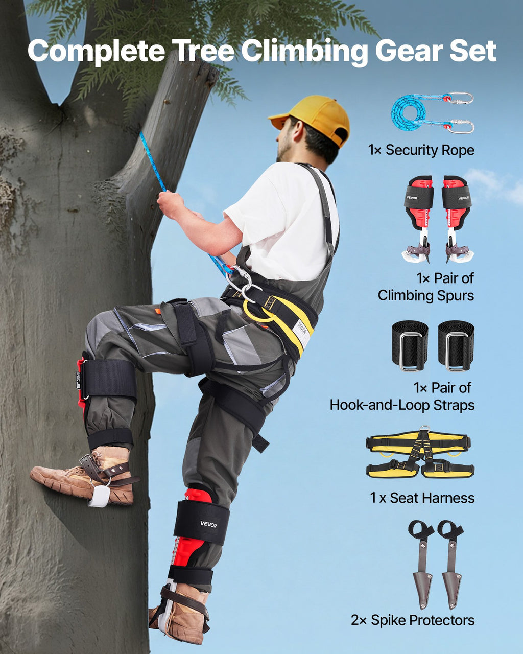 Laipiojimo į medžius nagai VEVOR ROPE-G-010, 159 kg keliamoji galia