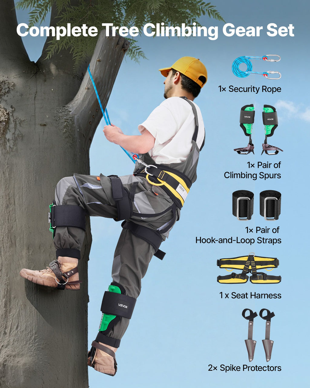 Medžių laipiojimo nagai VEVOR ROPE-G-009, 159 kg keliamoji galia