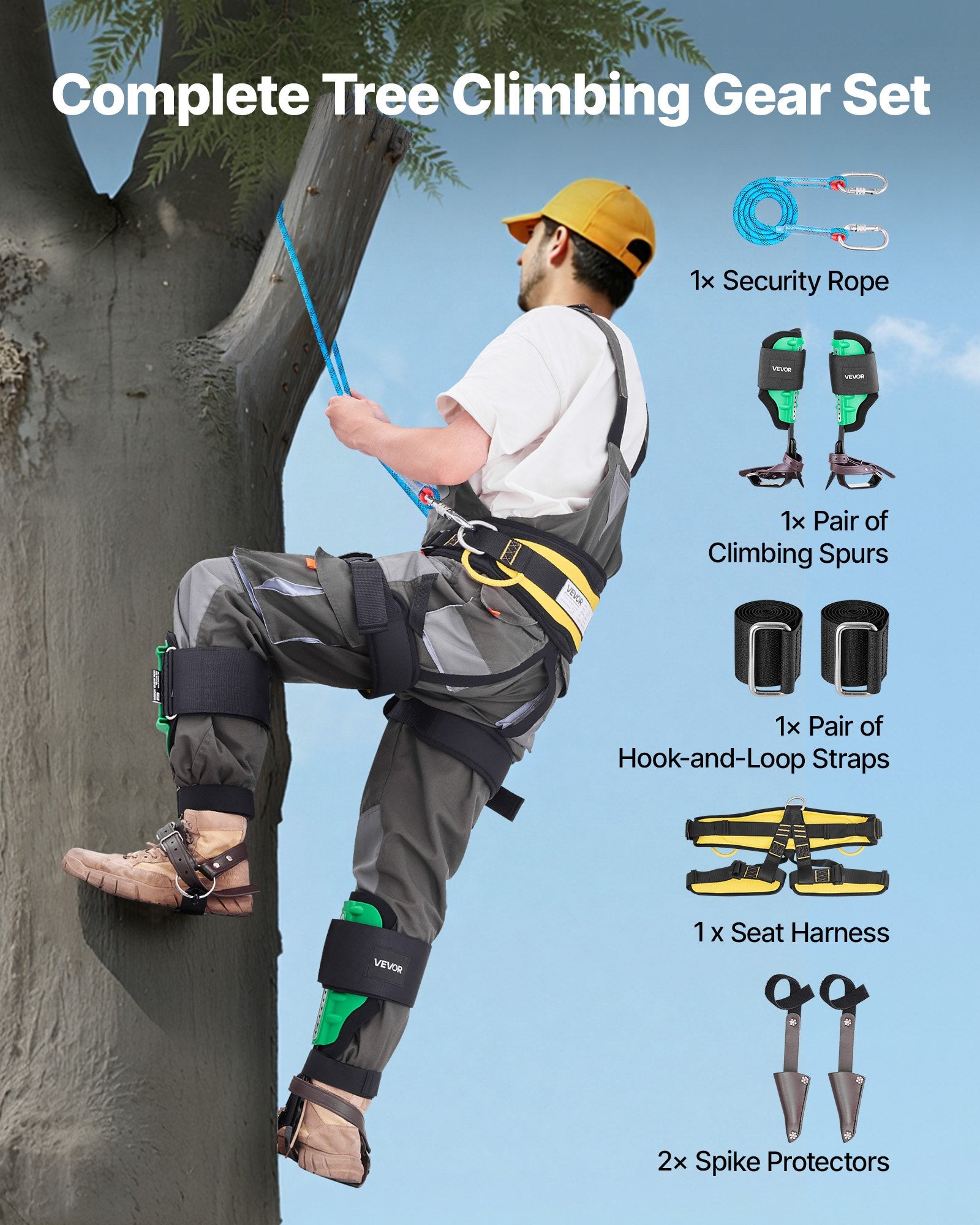 Medžių laipiojimo nagai VEVOR ROPE-G-009, 159 kg keliamoji galia