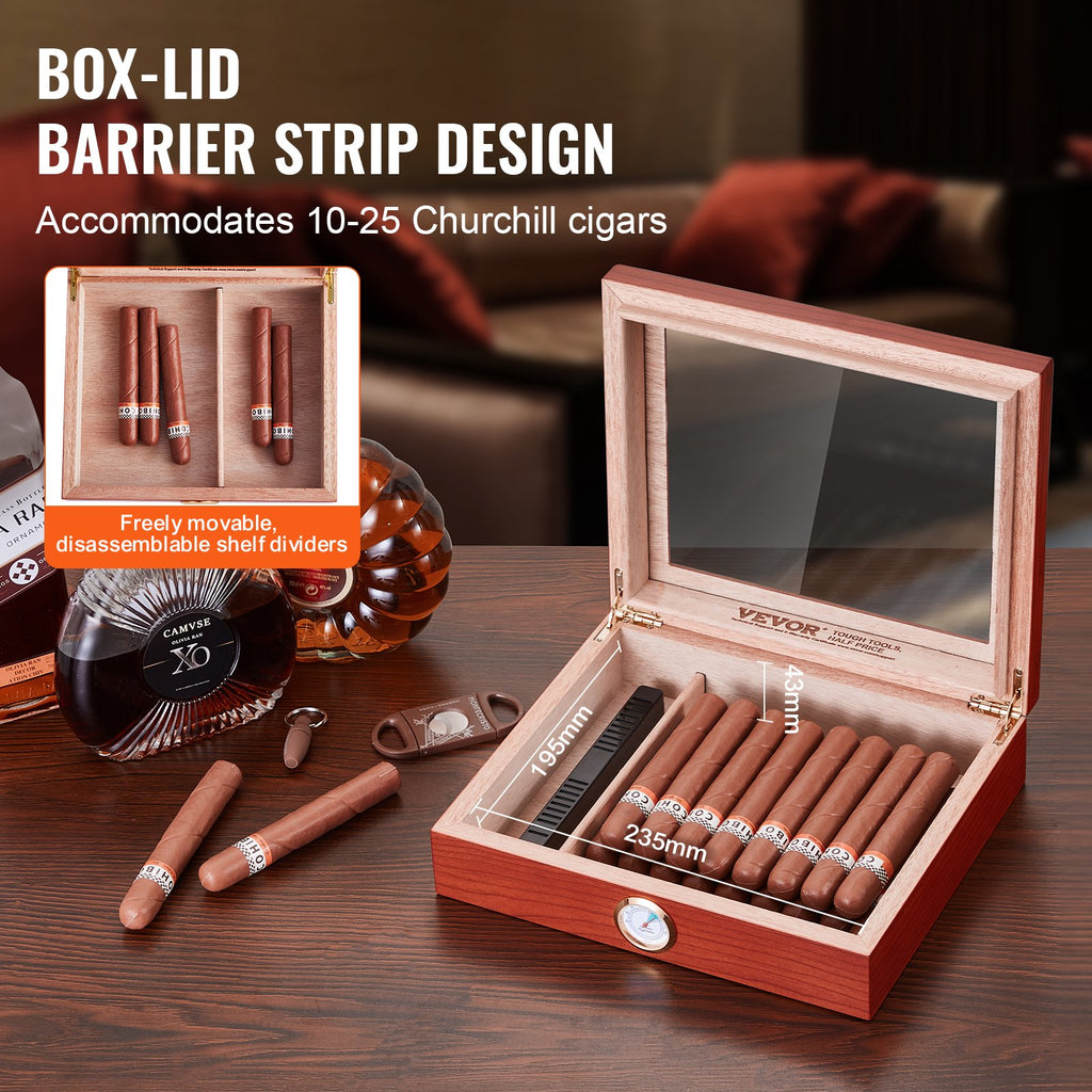 Cigarų humidorius VEVOR HCAF20J, 10–25 cigarams