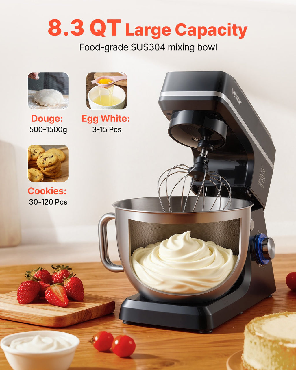 Virtuvinis kombainas VEVOR SM-1511Z, 1400W