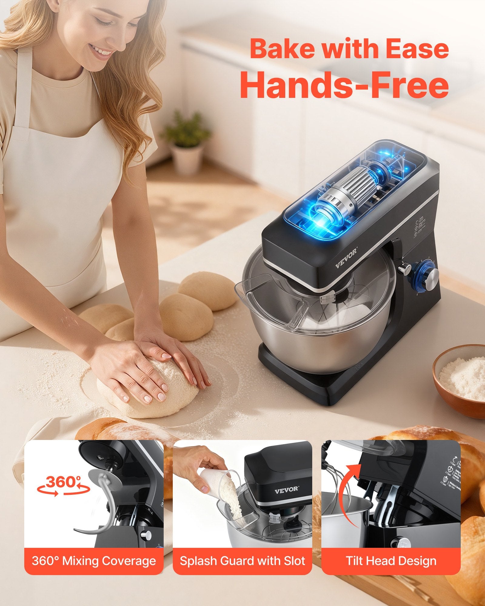 Virtuvinis kombainas VEVOR SM-1511Z, 1400W