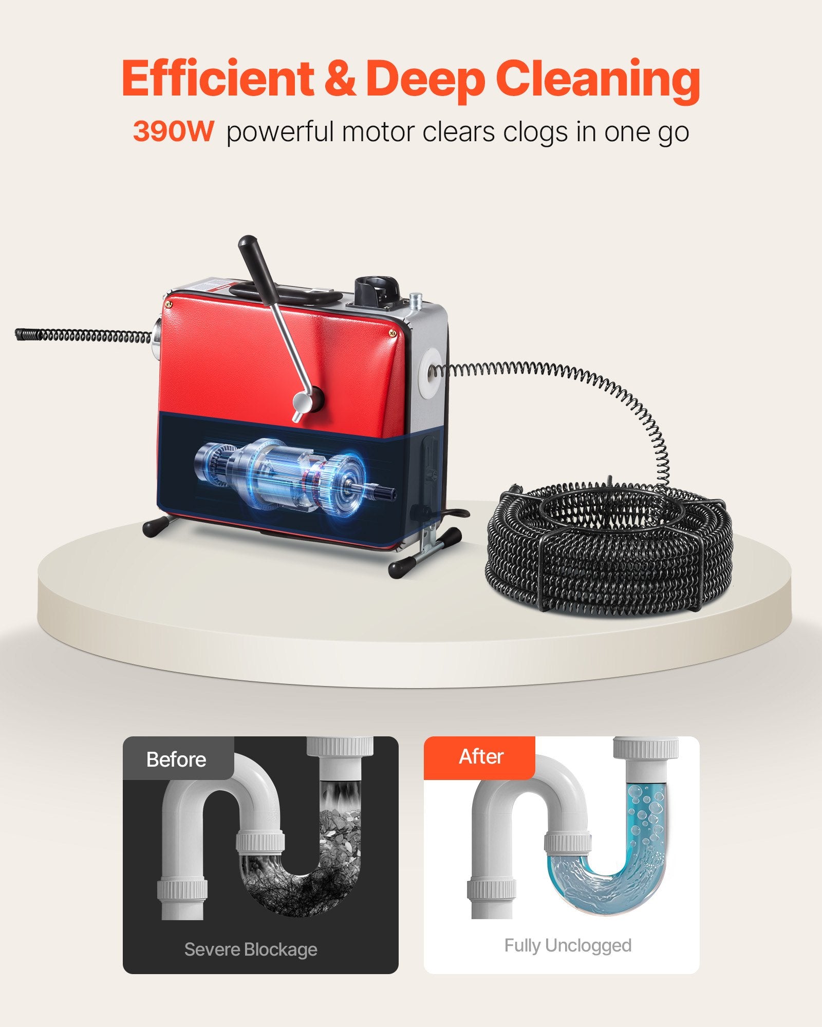 Vamzdžių valymo mašina VEVOR GQ-100A, 390 W