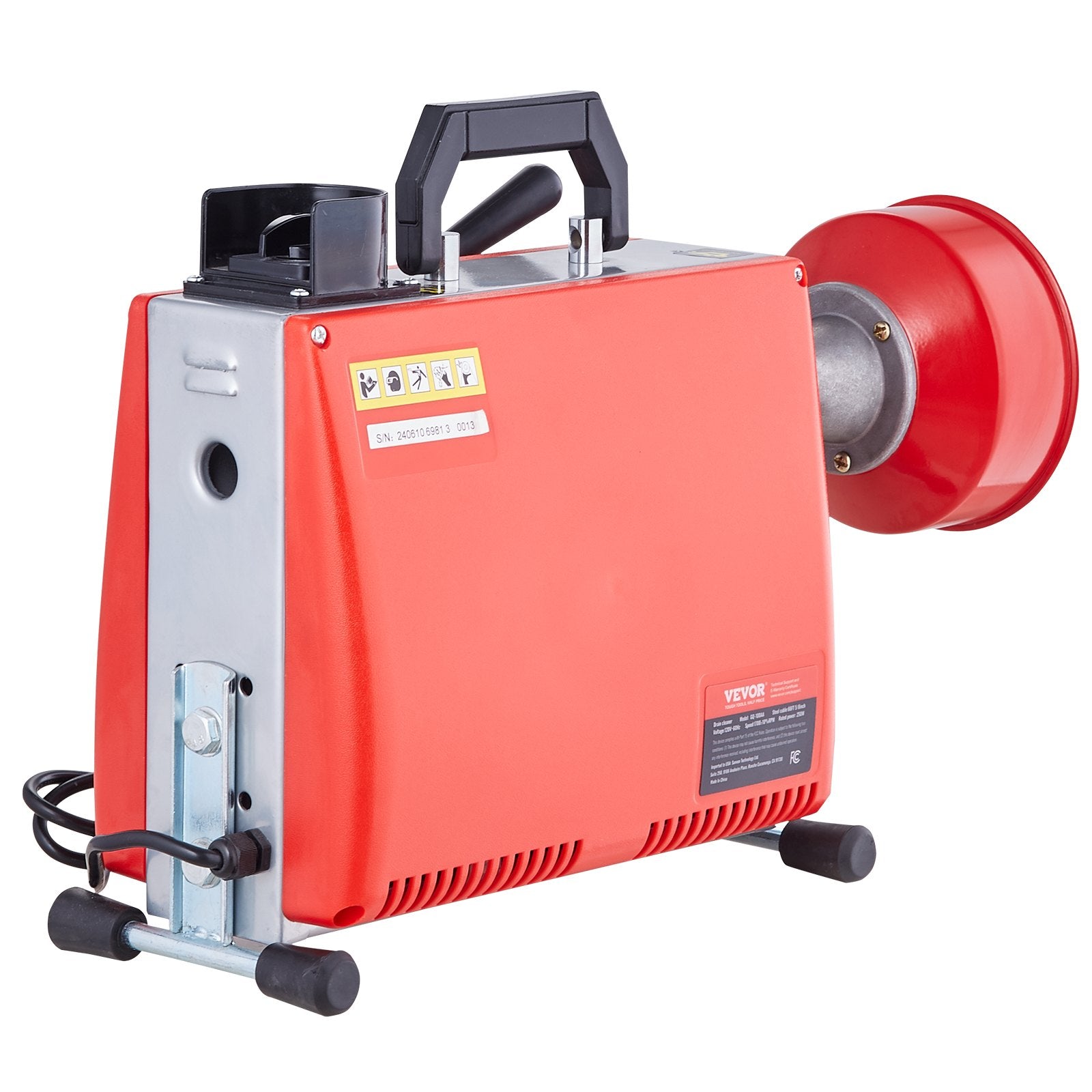 Vamzdžių valymo mašina VEVOR 20m x 16mm, 250W
