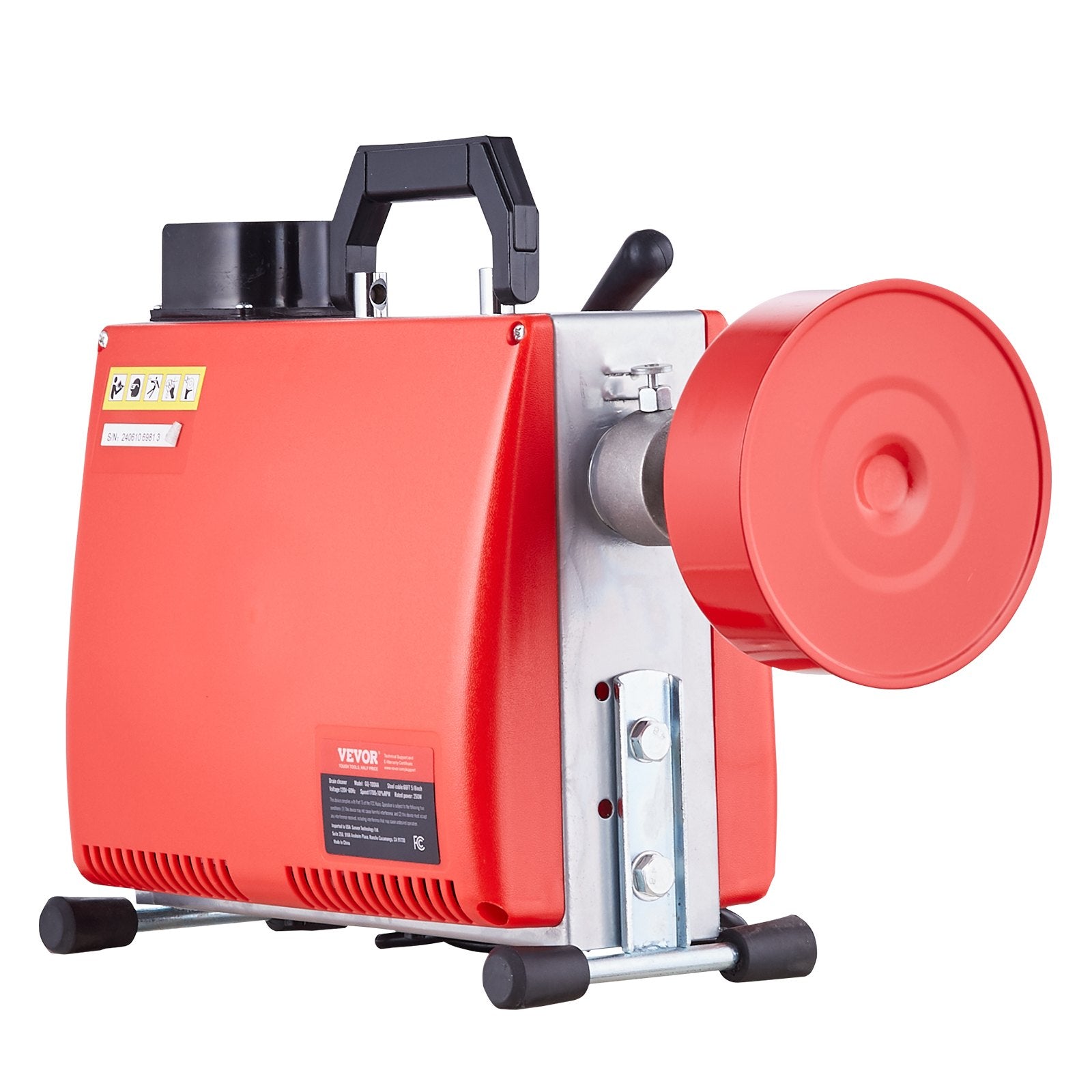 Vamzdžių valymo mašina VEVOR 20m x 16mm, 250W