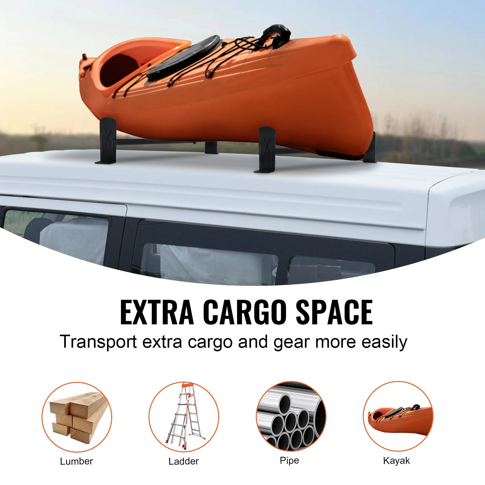 Mikroautobuso stogo bagažinė kopėčioms VEVOR BYCD-006, 227 kg keliamoji galia