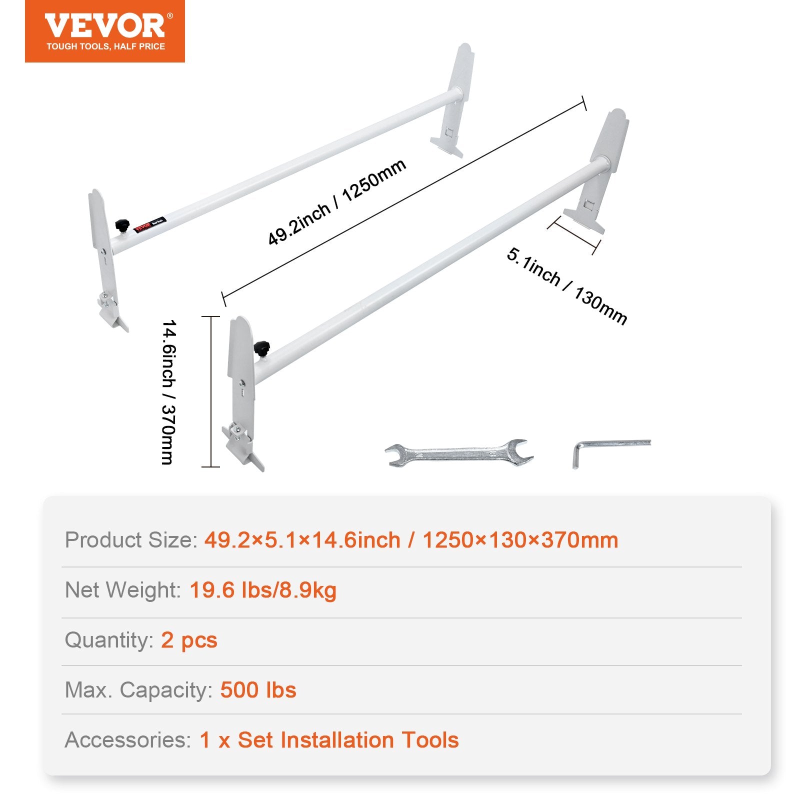 Mikroautobuso stogo bagažinė kopėčioms VEVOR BYCD-004, 227 kg keliamoji galia