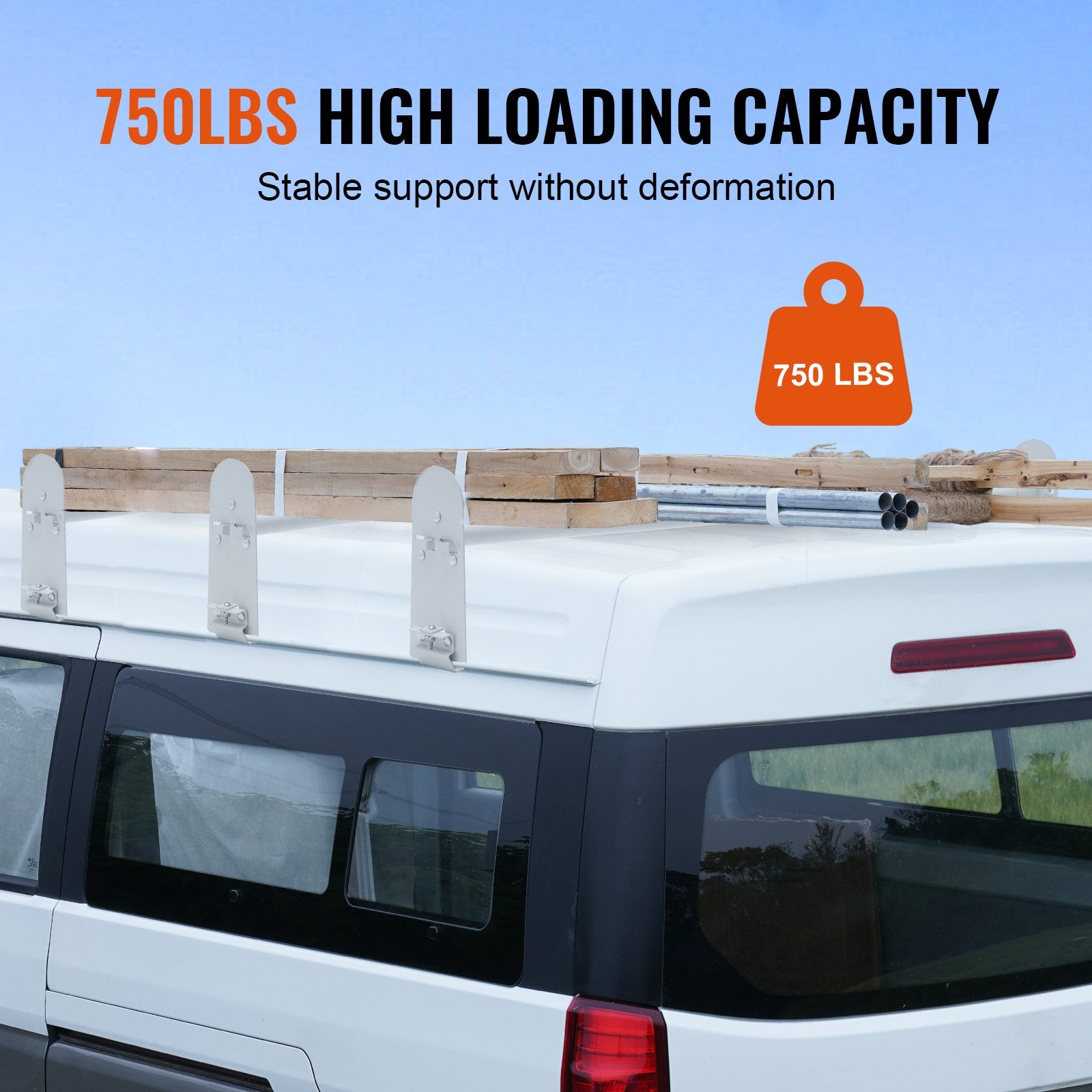 Mikroautobuso stogo bagažinė kopėčioms VEVOR BYCD-005, 340 kg keliamoji galia