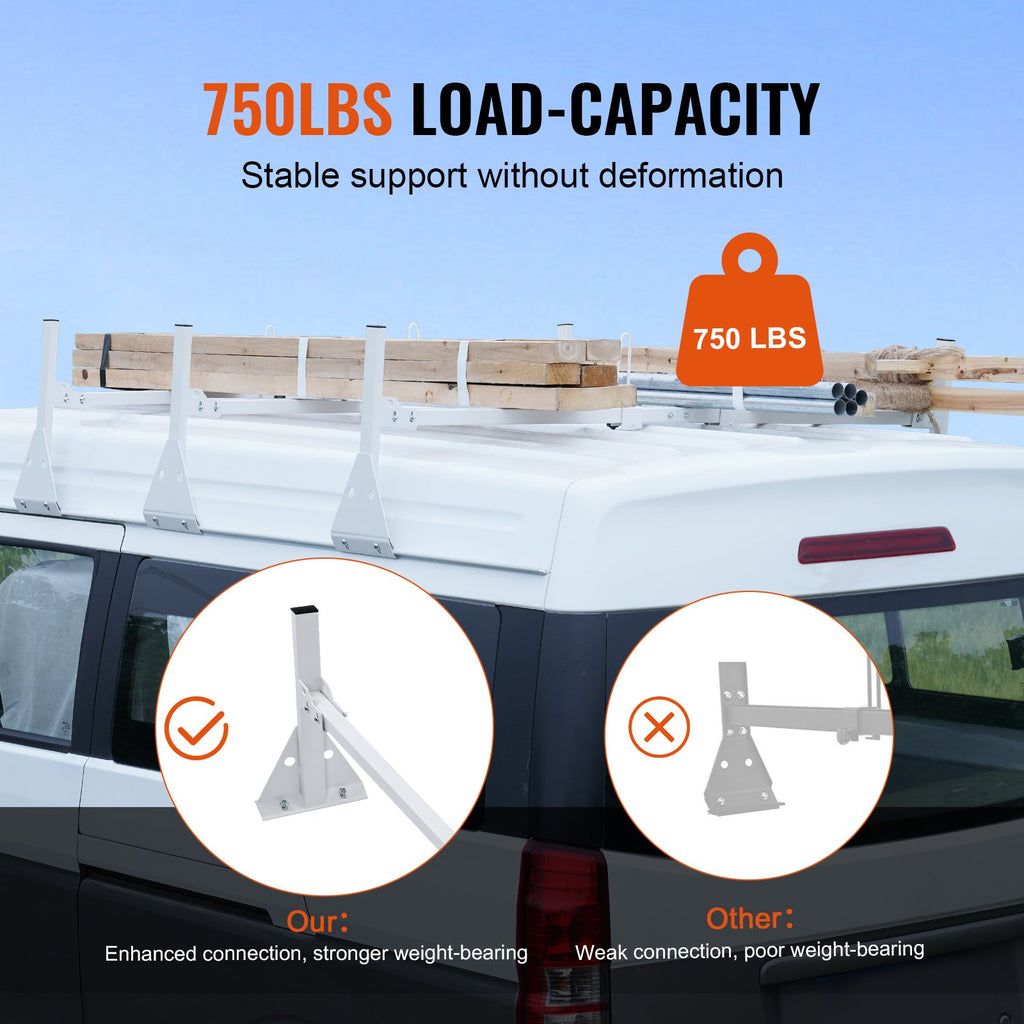 Mikroautobuso stogo bagažinė kopėčioms VEVOR BYCD-007, 340 kg keliamoji galia