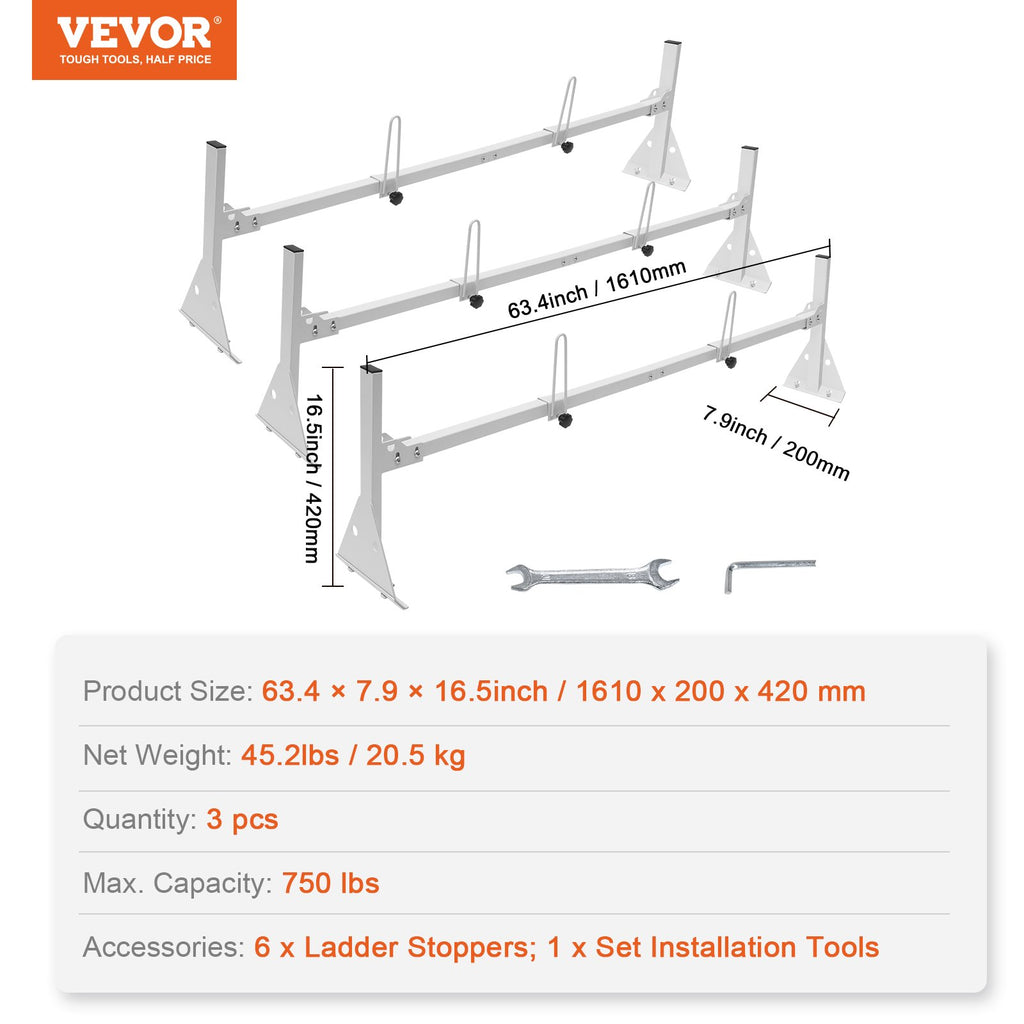 Mikroautobuso stogo bagažinė kopėčioms VEVOR BYCD-007, 340 kg keliamoji galia