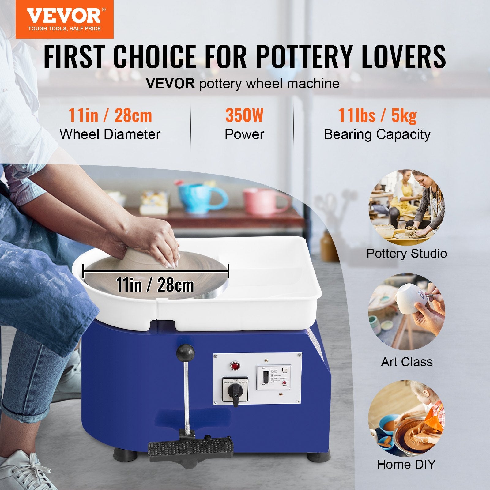 Keramikos žiedas VEVOR, 350W, 28 cm diskas