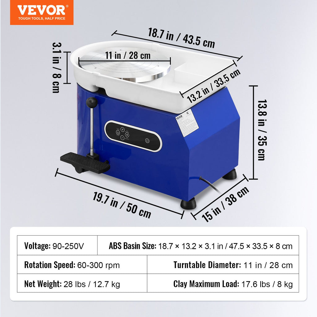Keramikos žiedas VEVOR 450W, 28 cm skersmens