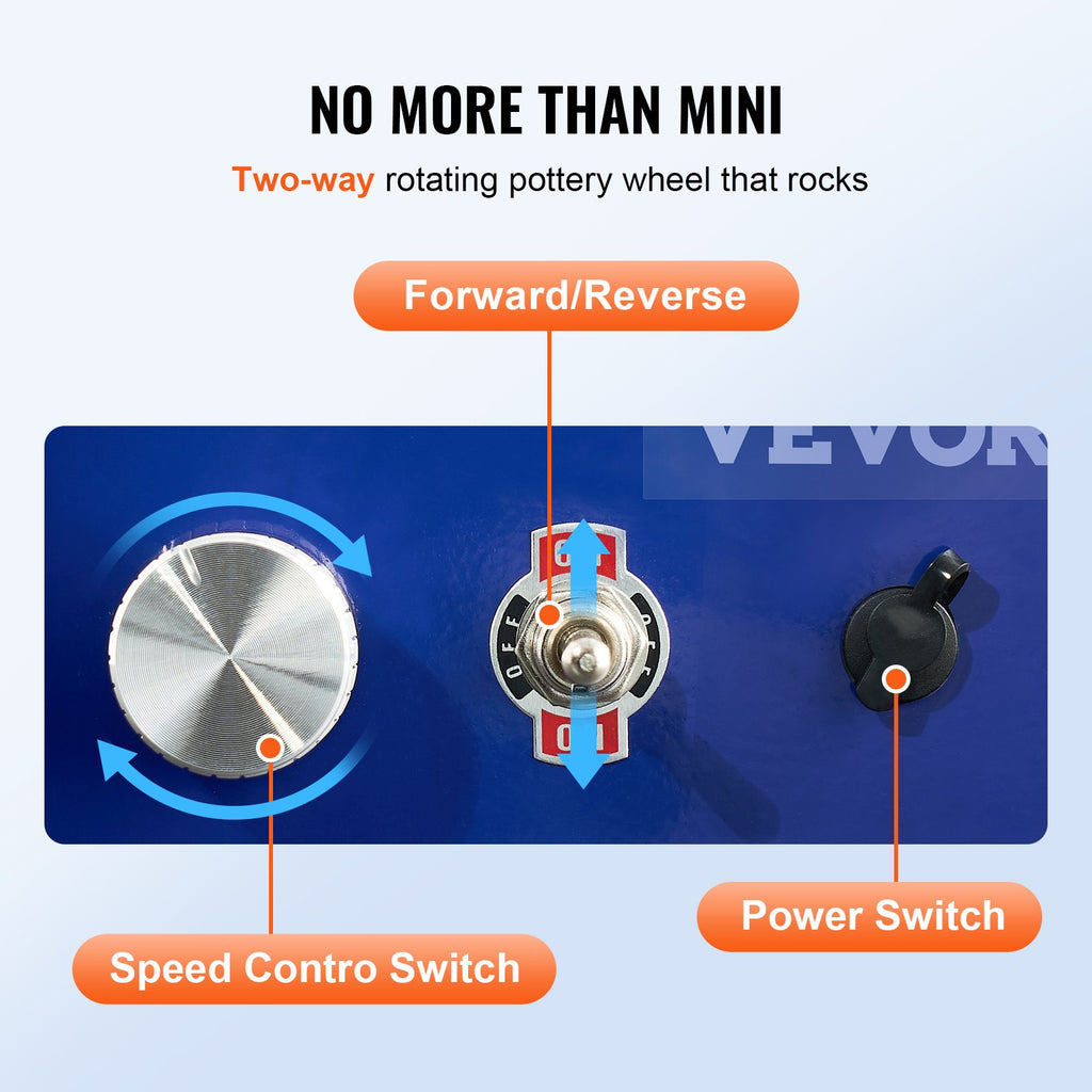 Miniatiūrinės žiedimo staklės VEVOR Mini Ceramic Wheel, 30W