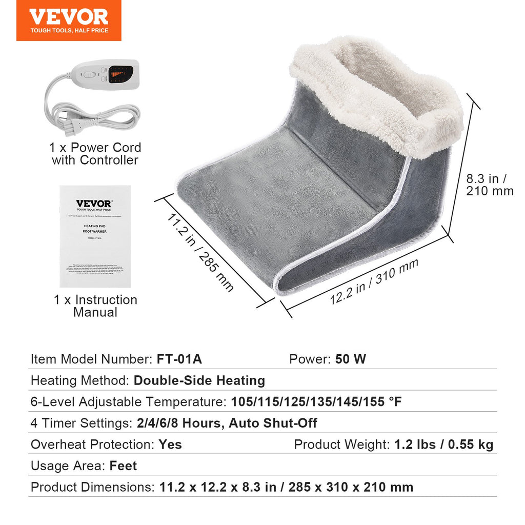 Elektrinis kojų šildytuvas VEVOR FT-01A, 50 W