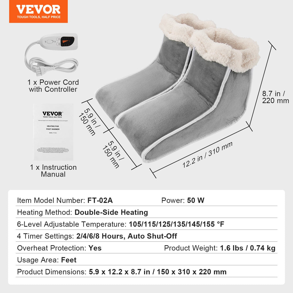 Elektrinis kojų šildytuvas VEVOR FT-02A, 50 W
