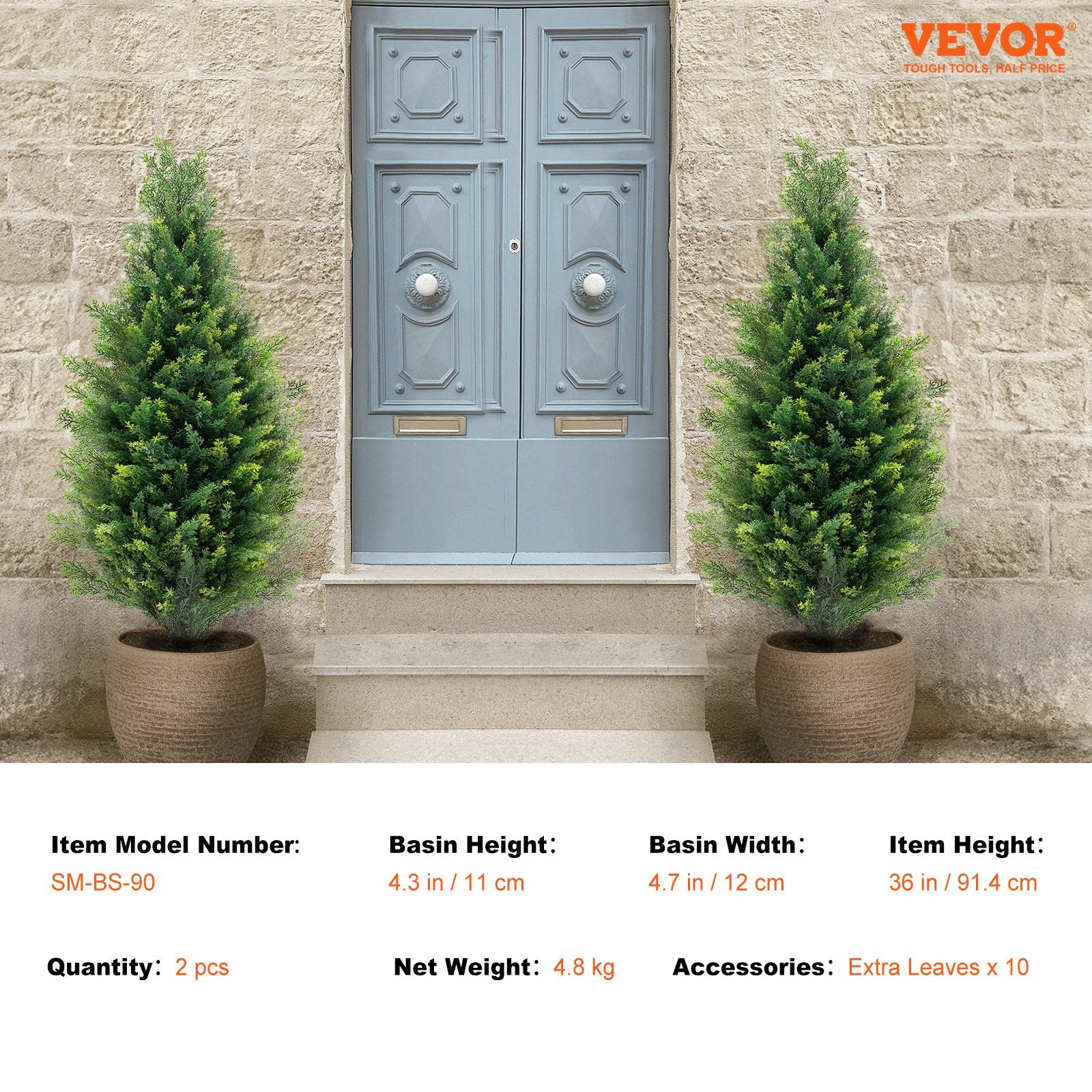 Dirbtinis kedro medis VEVOR SM-BS-90, 91,4 cm (2 vnt.)
