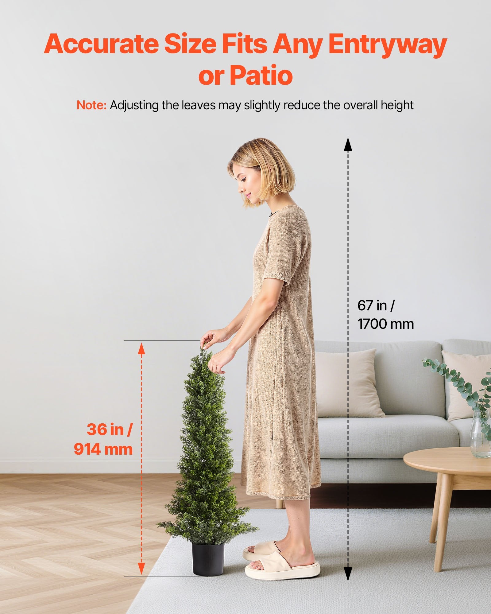 Dirbtiniai dekoratyviniai kedrai VEVOR SM-BS-90-3K, 91,4 cm, 2 vnt.