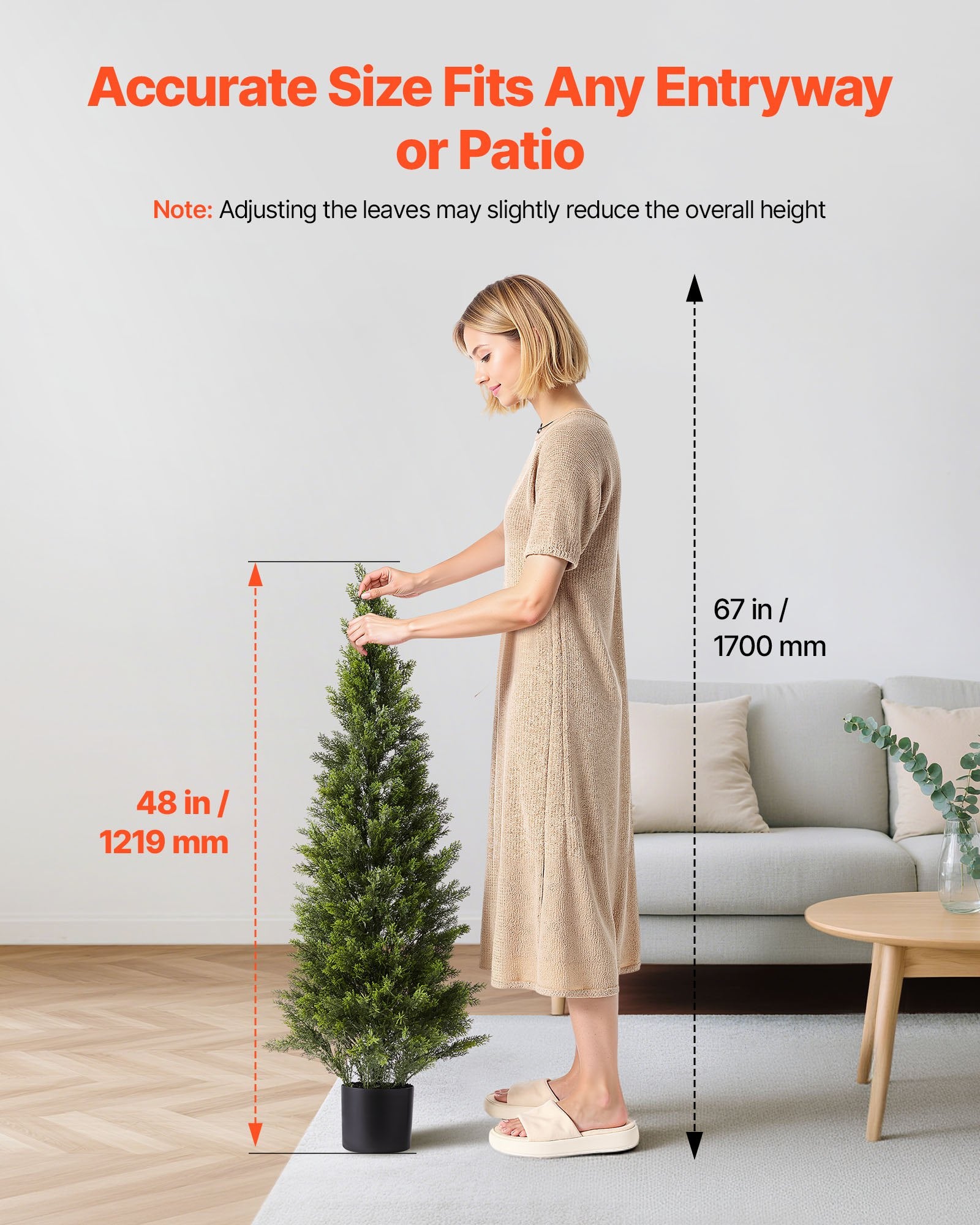 Dirbtiniai dekoratyviniai kedrai VEVOR SM-BS-120-3K, 121,9 cm aukščio